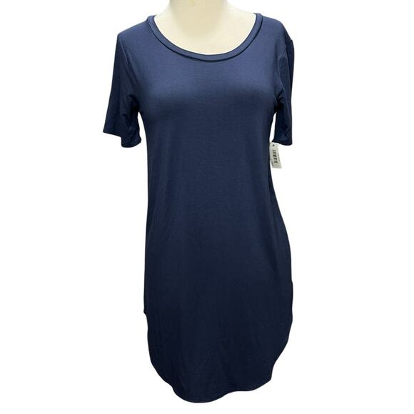 Daily Ritual Tunic T Shirt Womens S Blue Jersey Short Sleeve Casual Tee Coastal - Picture 2 of 16